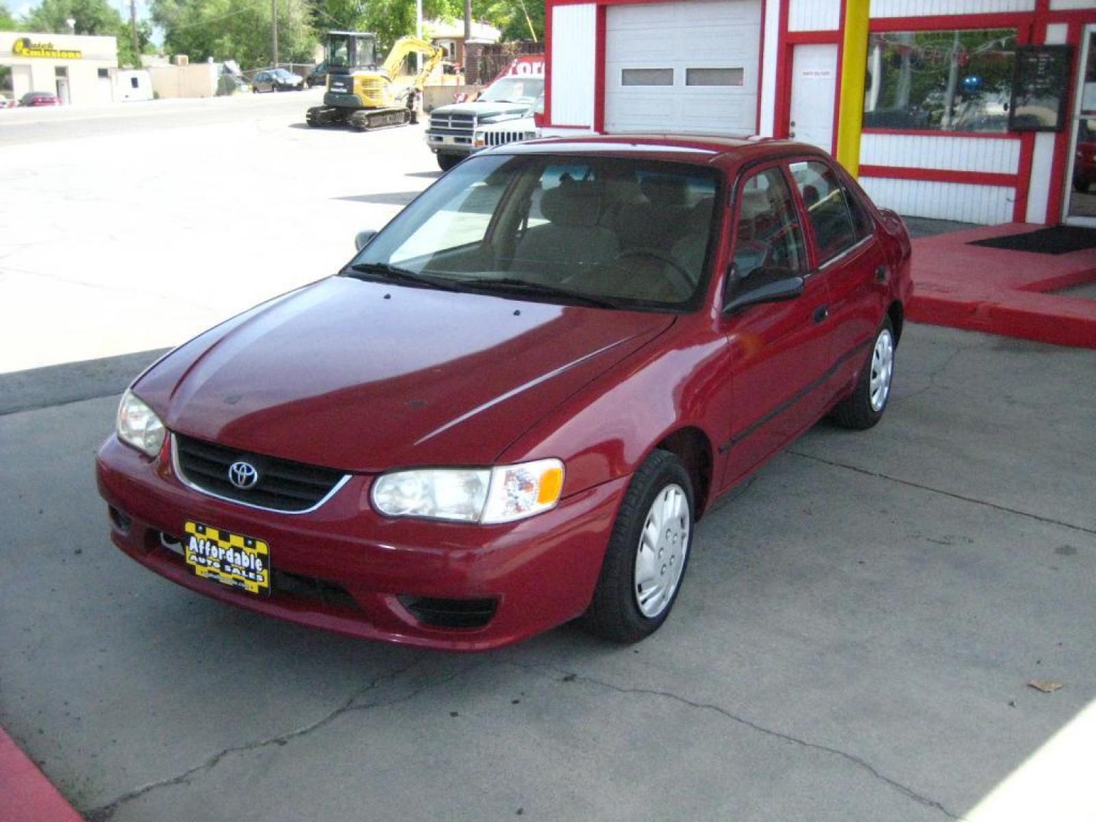 2001 Maroon /tan Toyota Corolla CE (1NXBR12E81Z) with an 1.8L L4 DOHC 16V engine, auto transmission, located at 3819 South Hwy 89, Bountiful, UT, 84010, (801) 298-3777, 40.876678, -111.870071 - SOLD To check out similar vehicles and our entire inventory go to www.utahaffordable.com. - Photo #0