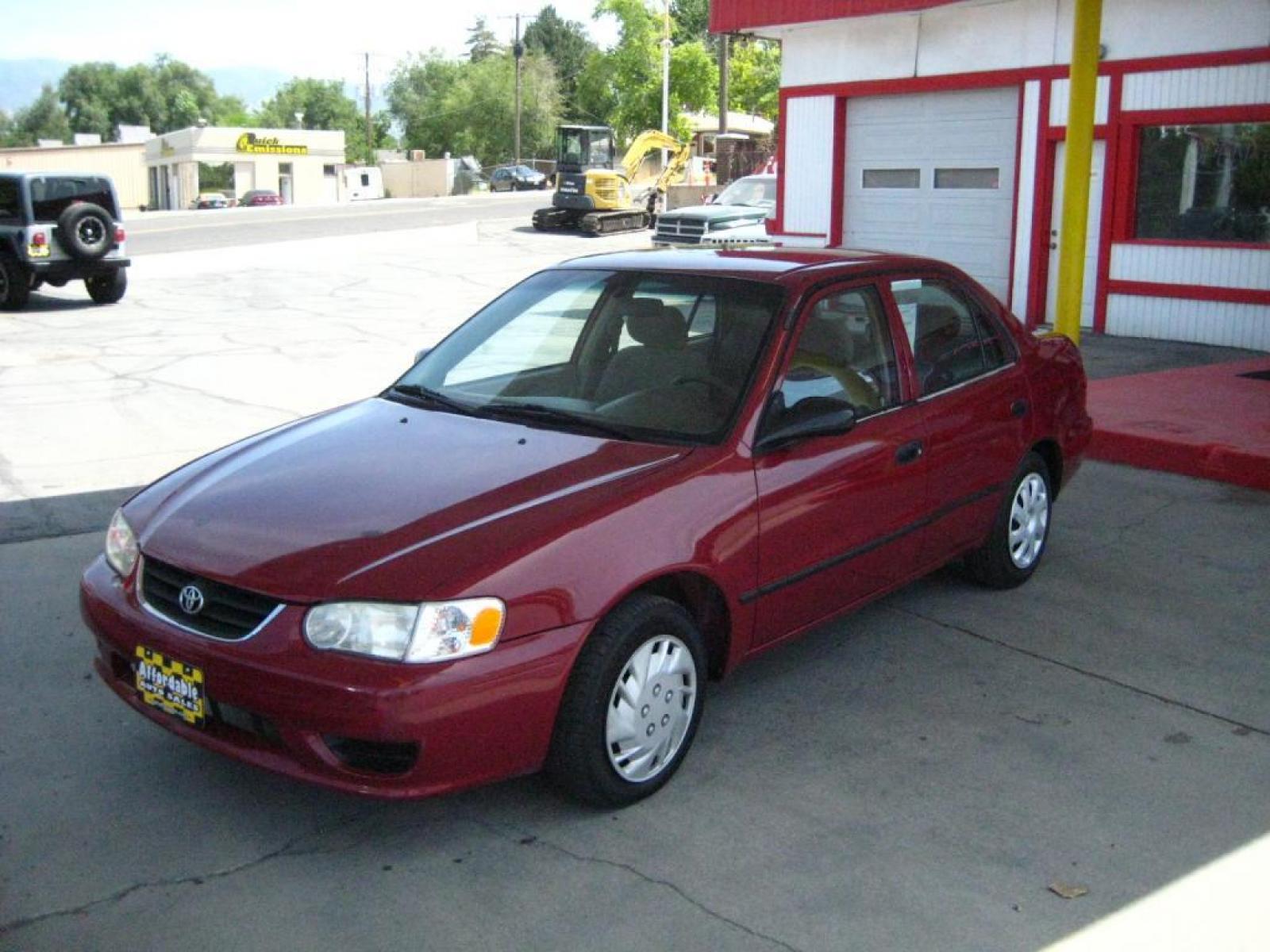 2001 Maroon /tan Toyota Corolla CE (1NXBR12E81Z) with an 1.8L L4 DOHC 16V engine, auto transmission, located at 3819 South Hwy 89, Bountiful, UT, 84010, (801) 298-3777, 40.876678, -111.870071 - SOLD To check out similar vehicles and our entire inventory go to www.utahaffordable.com. - Photo #1